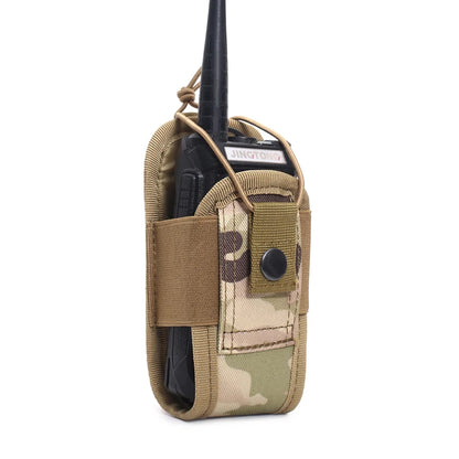 1pc Tactical Radio Walkie Talkie Pouch Magazine Waist Bag Holder Pack Airsoft Hunting Camping Interphone Holster Bag CP