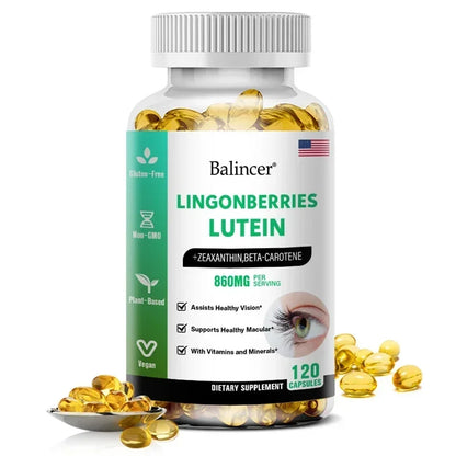 Balincer Lutein Capsules with Zeaxanthin, Vitamin, Dietary Supplement for Eye Health Support, 120/60/30 Easy-to-Swallow Softgels 120 count-1 bottle