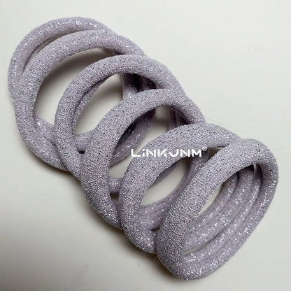 6PCS Women Glitter Hair Scrunchies Girls Elastic Hair Rubber Bands Hair Holder/Gum Hair Accessories Ponytail Hair Holders Badiee Stylez