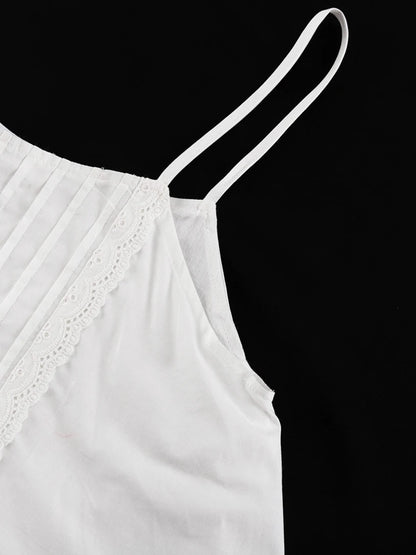 Marthaqiqi Cotton Women'S Nightwear Set Sexy Spaghetti Strap Sleepwear Tank Tops Nightie Backless Nightgowns Shorts Pajamas Suit