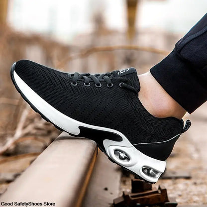 Steel Toe Safety Shoes Men Women Security Protection Work Shoes Lightweight Safety Boots Air Cushion Indestructible Shoes - Badiee Stylez