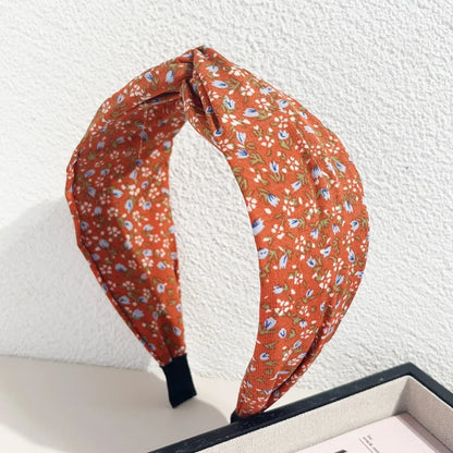 Bohemian Floral Cross Headband Women Wide Bands Hair Hoop Styling Tool Fabric Flower Print Vintage Headwear Accessories Summer