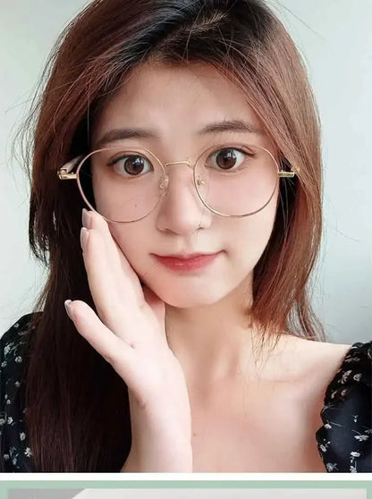 Retro Elegant Anti Blue Light Glasses Round Metal Frame Vintage Computer Gaming Eye Protection Classic Eyeglasses Badiee Stylez