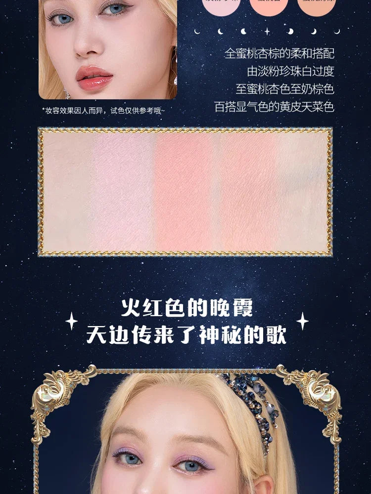 Flower Knows Cheek Blush Moonlight Mermaid Tri-Color Gradient Blusher in Matte Finish Vegan Cruelty Free Private Label Makeup