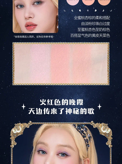 Flower Knows Cheek Blush Moonlight Mermaid Tri-Color Gradient Blusher in Matte Finish Vegan Cruelty Free Private Label Makeup