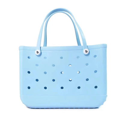 XL Eva Beach Boggs Bag Waterproof Extra Large Tote Bag Beach Basket Women Picnic Handbag 48cm XL Tote Bag Rubber shopping Bags Sky Blue XL