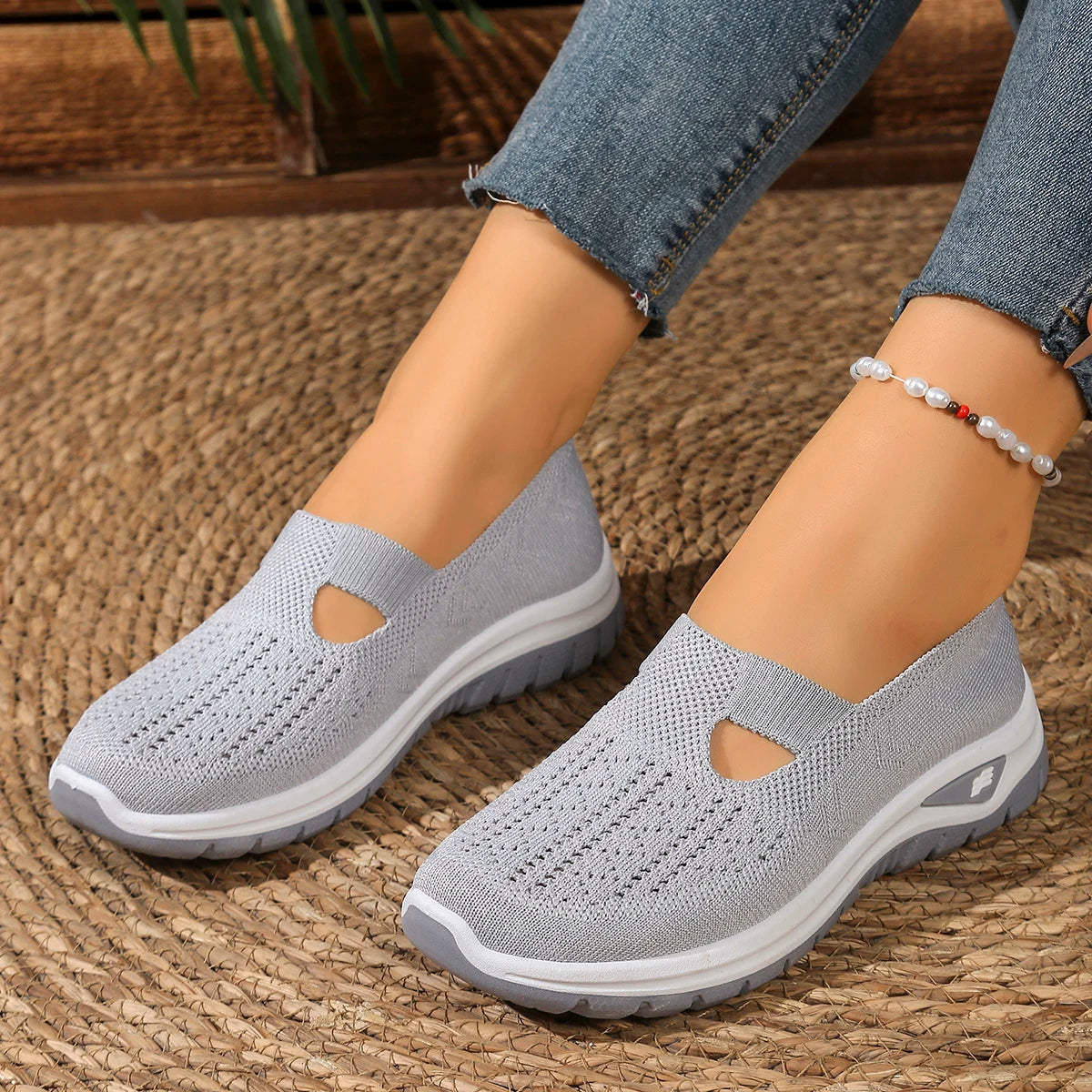 women's summer shoes - casual sneaker, Non-slip sole design, fly-woven upper is more skin-friendly sale shoes with free shipping Grey