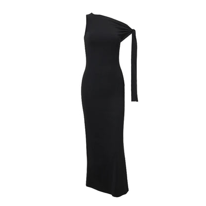 Candyhot Sexy Solid O-Neck Sleeveless Casual Fashion Dress Y2K Summer Slim Fit Piece Maxi Dress Evening Dresses Women's Clothing