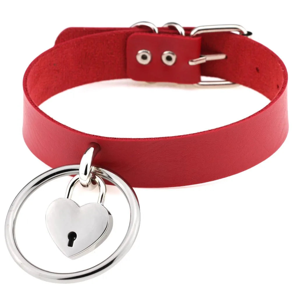 Punk Red Choker Necklace PU Leather Sexy Spiked Neck Strap Clavicle Collar Men Necklaces Hollween Women Y2K Jeweley Gift