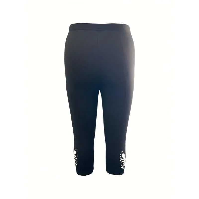 Plus Size Fashion Women's Solid Color Tight Ladies Casual Comfort Leggings Women's Tight Pants Seven-point Leggings