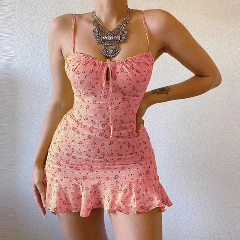 NEW Women's Sexy Casual Home Small Floral Camisole Dress Summer Comfortable Skirt