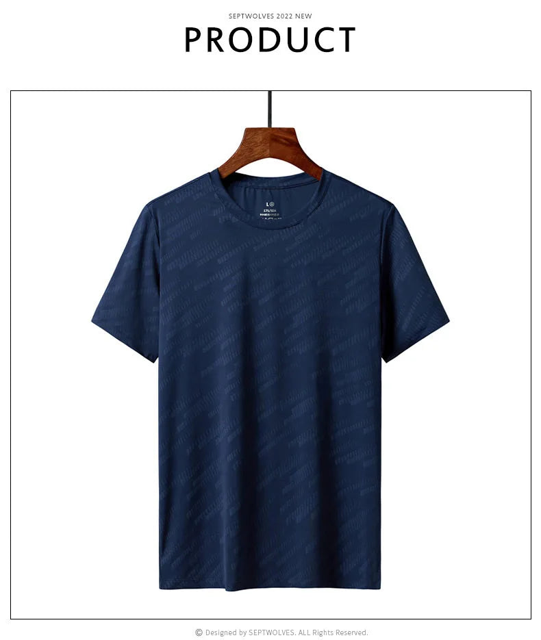 Men's Quick Dry Ice Silk T-Shirts Short Sleeve Breathable Workout Shirts Sweat Absorbing Athletic Top Gym Casual Wear 4 Colors