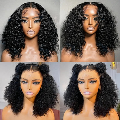 Short Bob Wig Human Hair 13x6 13x4 HD Lace Frontal Deep Wave Wig 7x5 Glueless Wig Curly Lace Front Wig PrePlucked For Women Pre