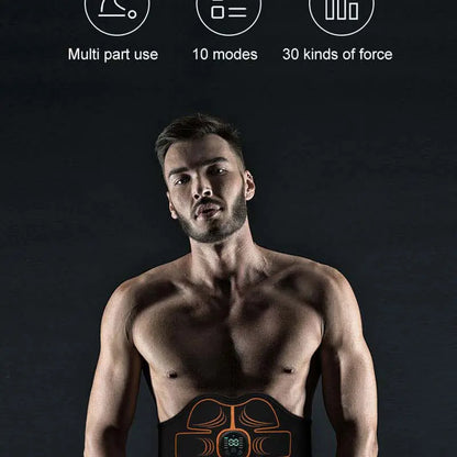 Abs Trainer EMS Abdominal Muscle Stimulator Electric Toning Belt USB Recharge Waist Belly Weight Loss Home Gym Fitness Equiment