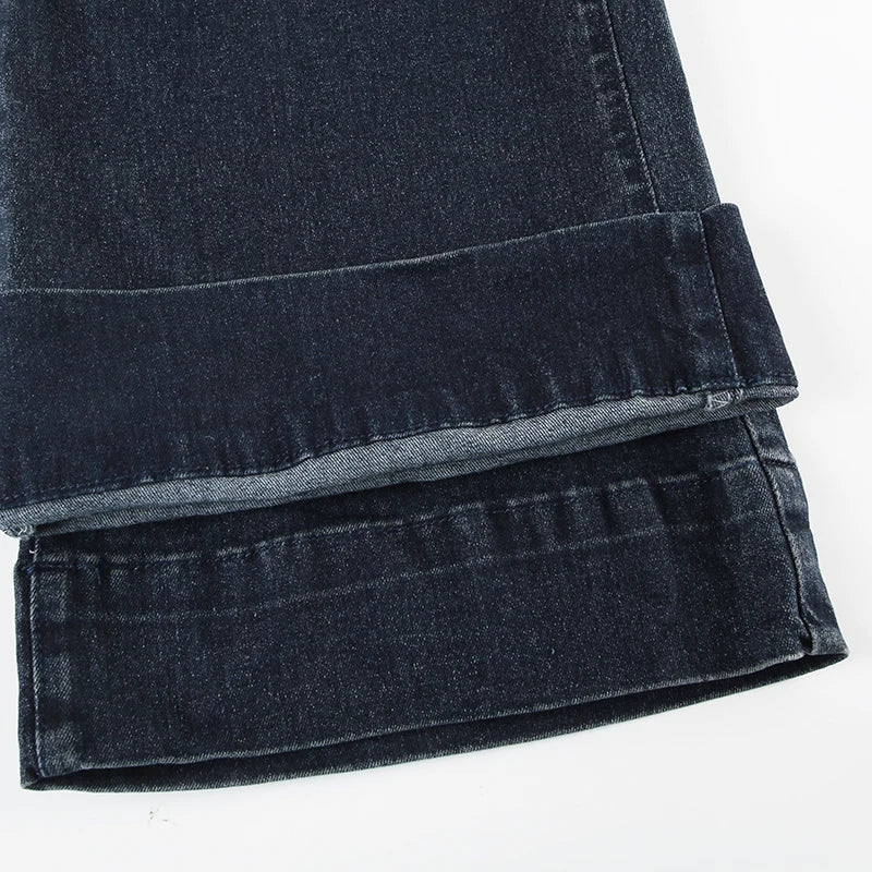 Weekeep Streetwear Low Rise Flared Jeans y2k Vintage Slim-fitting All-match Blue Denim Pants 2000s Casual Women's Jeans Harajuku