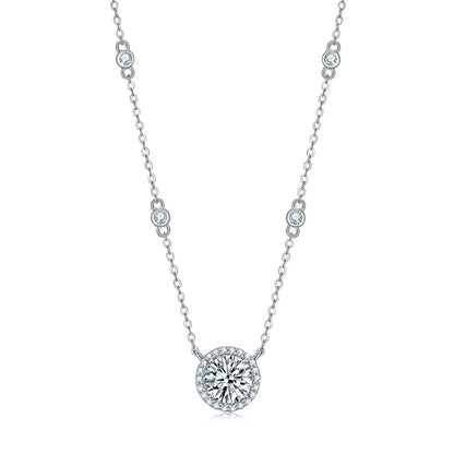 FEOBUR 1-3CT Moissanite Necklace for Women Certified 925 Sterling Silver Sparkling Lab Diamond Pendant Chain Party Jewelry GRA - Badiee Stylez