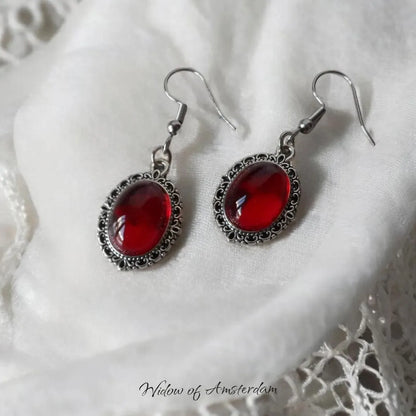 Vampire Drop Earrings, Voodoo jewelry, Gothic accessories, Blood, Retro, Pagan, Alternative, Vampire ear hooks For Women Girls