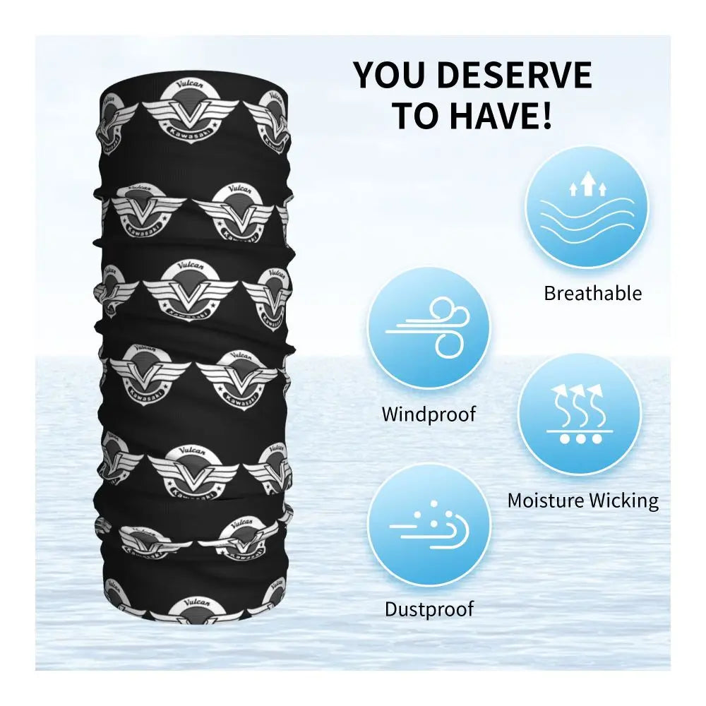 Vulcan Motorcycle Modren Bandana Neck Cover Printed Wrap Scarf Multi-use Headwear Outdoor Sports Unisex Adult Washable