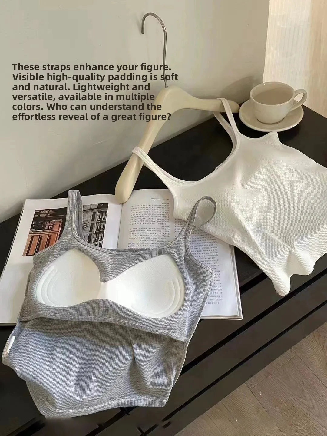 New Sle Sl Strapl Vest Women's Summer Slimming Square Collar Base irt Beautiful Ba Top Nylon Cotton Spandex