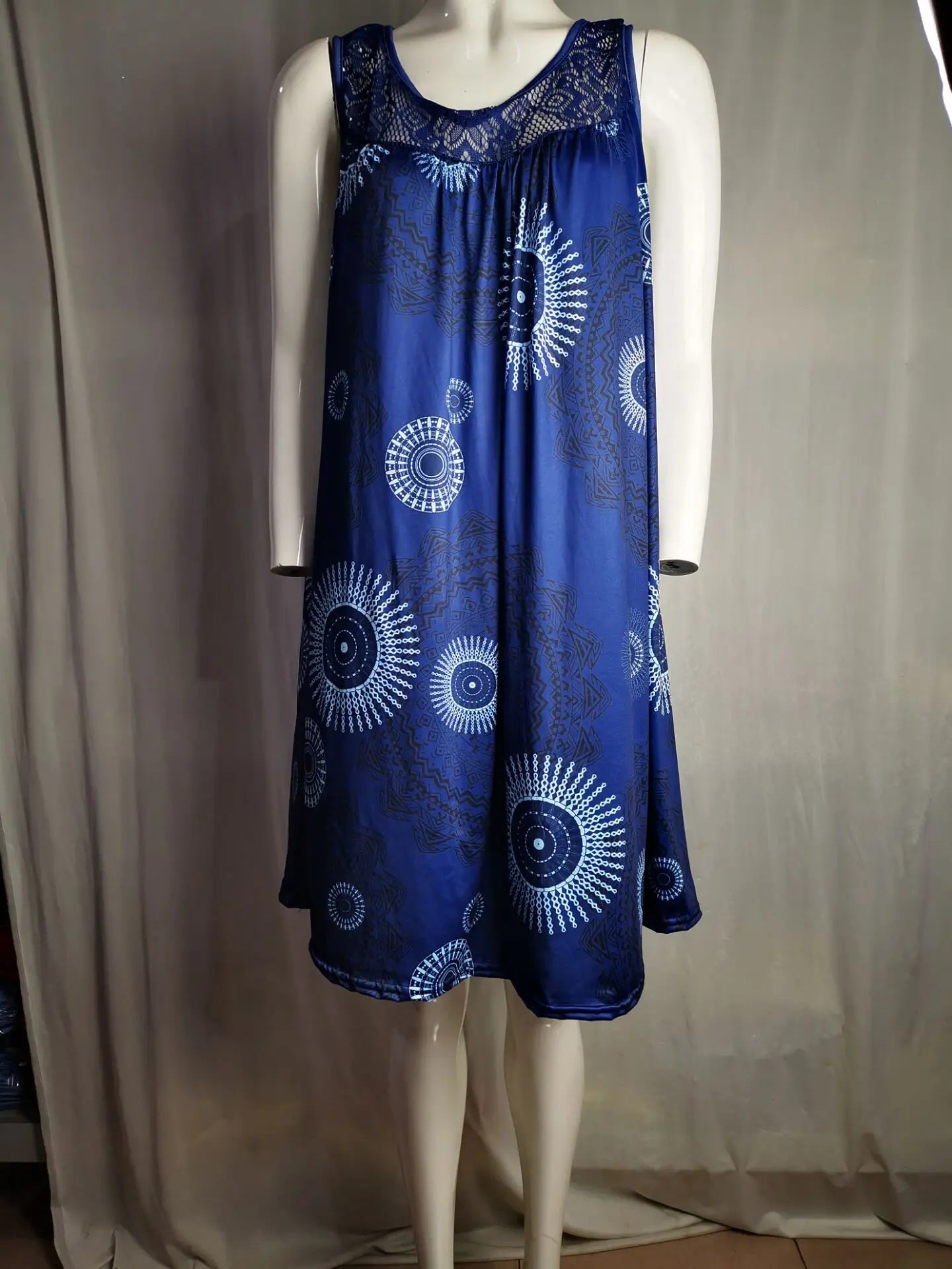 Women's clothing summer sleeveless camisole dress lace print sleeveless large swing loose sexy dress long skirt plus size