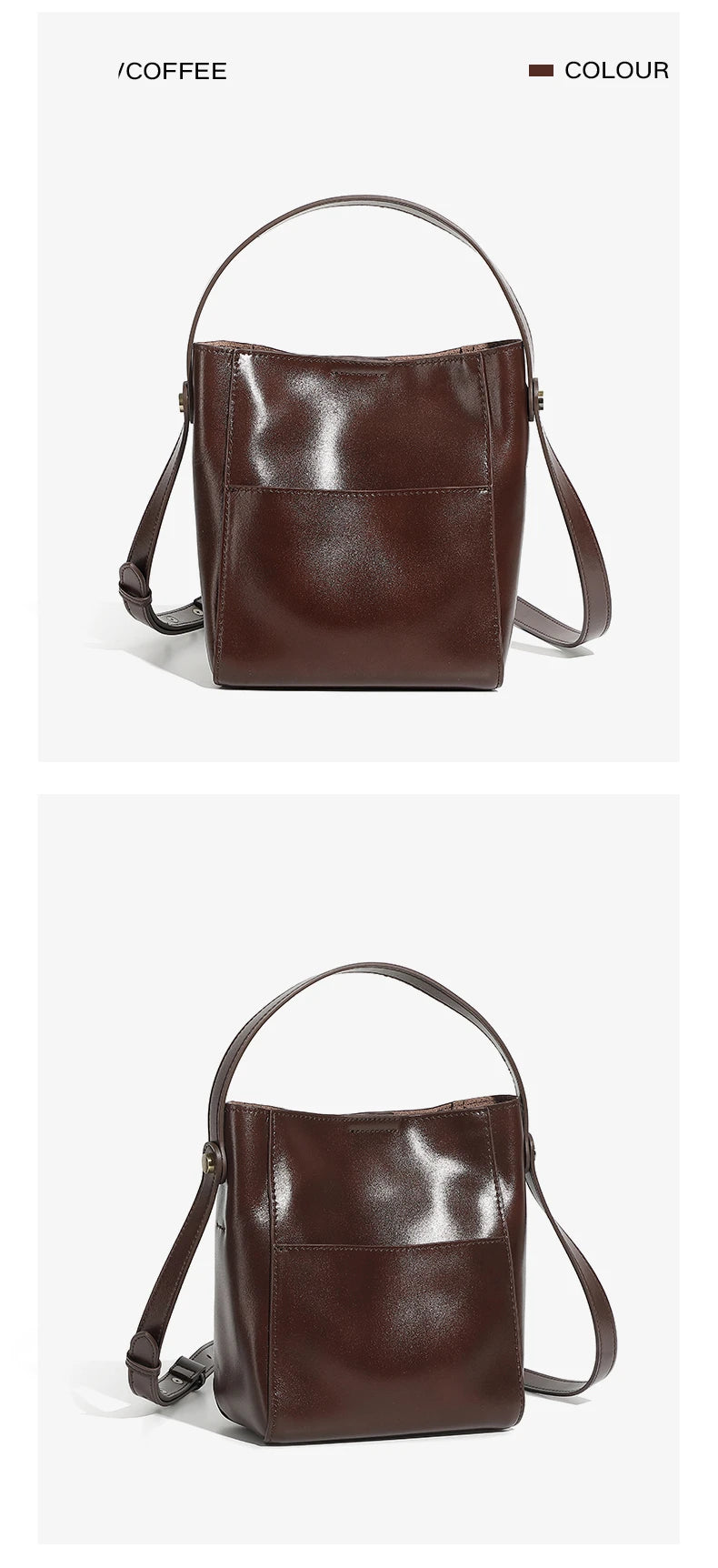 Toptrends Korean Style Bucket Genuine Leather Shoulder Bags For Women 2025 Luxury Designer Crossbody Purses Tote Ladies Handbags