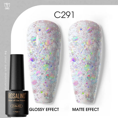 ROSALIND Hot-sale Bottle Gel Nail Polish Vernis Semi Permanent Primer Top Coat Bright Classic For Nail Art Design LED/UV Lamp C291