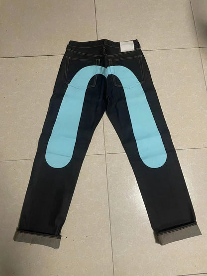 European and American hip-hop jeans men and women printing four seasons trendy trousers Gothic Y2K high street spring and summer A9