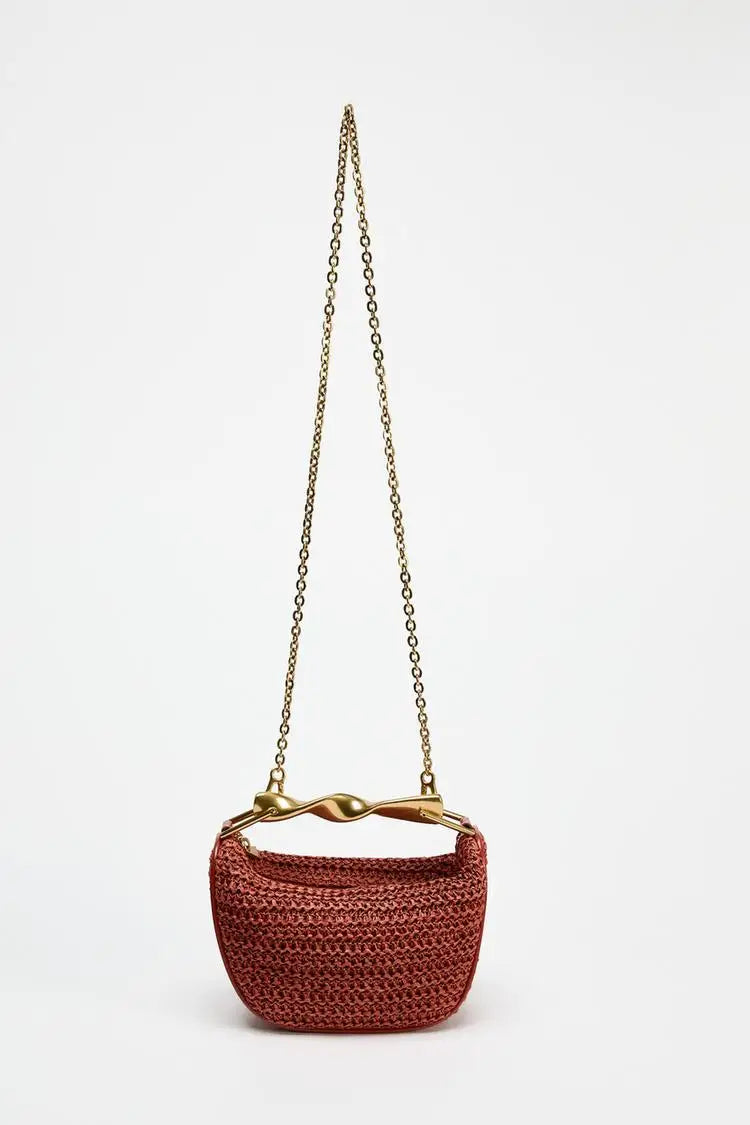 Summer Half-Moon Beach Straw Shoulder Bags Women's Straw Bucket Bag Purse Woven Straw Handbags Casual Tote Crossbody Bag