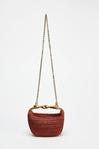 Summer Half-Moon Beach Straw Shoulder Bags Women's Straw Bucket Bag Purse Woven Straw Handbags Casual Tote Crossbody Bag