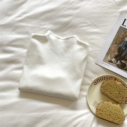 2025 Women Turtleneck Knitted Pullovers Solid Sweater Harajuku Korean Soft Warm Knitwear Autumn Winter Fashion Slim Jumpers Tops Badiee Stylez