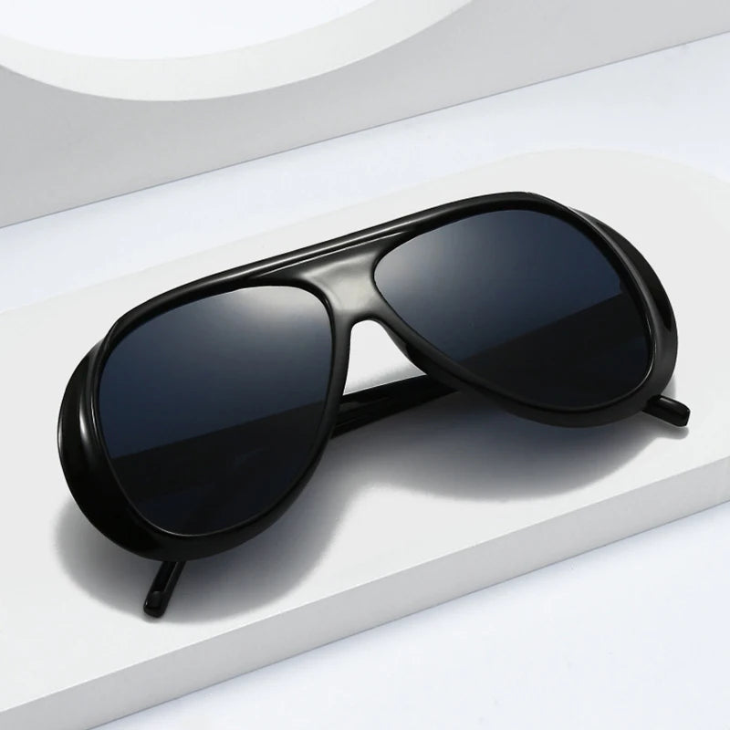 SHAUNA Fashion Oversized Pilot Men Sunglasses Retro Gradient Mirror Shades UV400 Women Sun Glasses