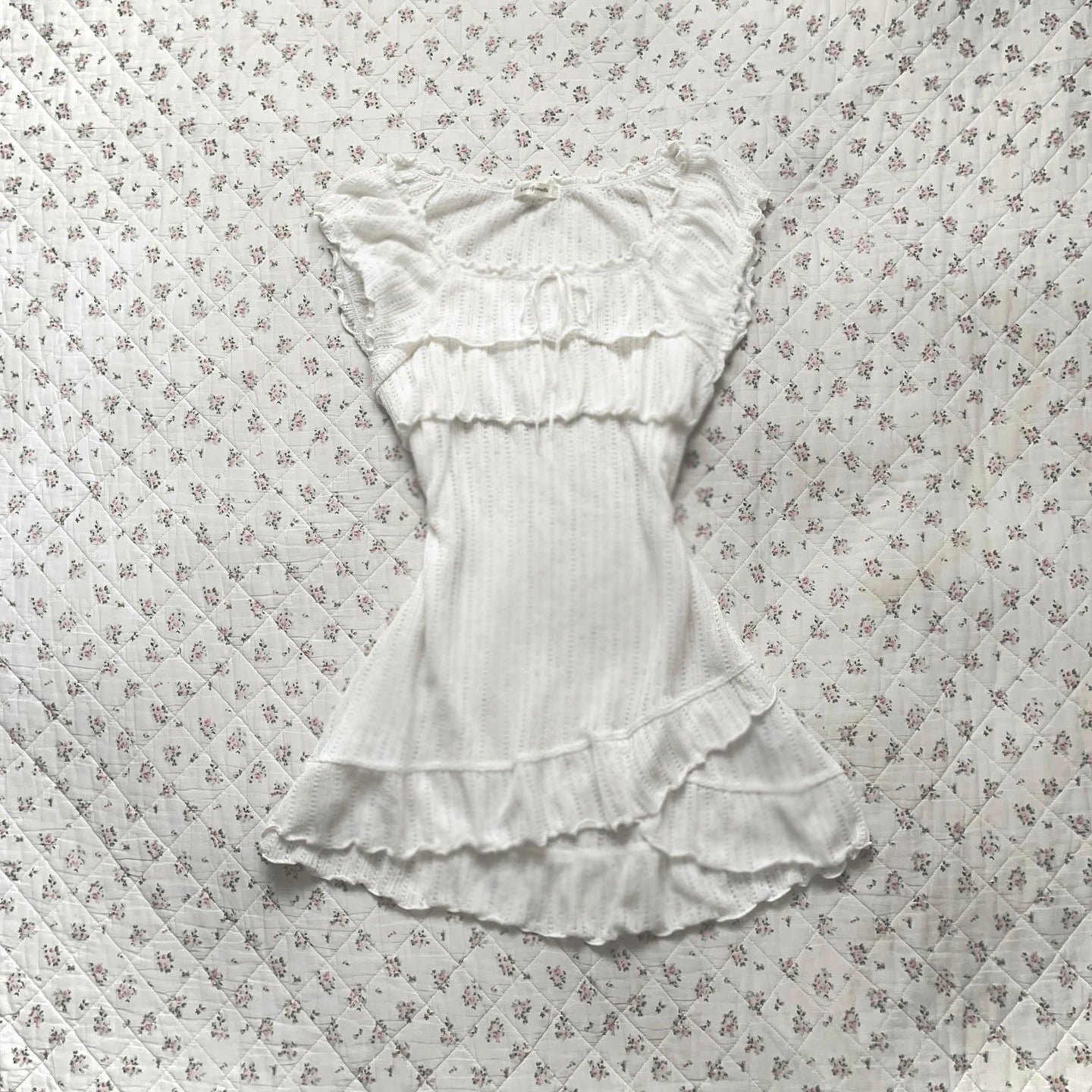 Sweet and versatile women's dress Y2K solid color square collar fairy tale kawaii commuting versatile ladylike punk women's tops white