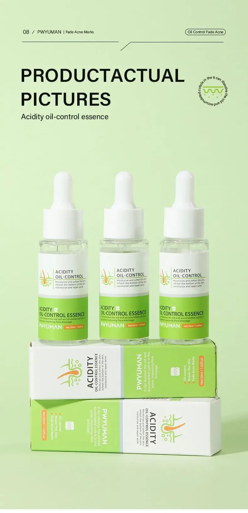 Acidity Pore Shrink Face Serum Remove Blackheads Acne Oil Control Repair Essence Moisturizing Nourish Pores Firming Facial Care