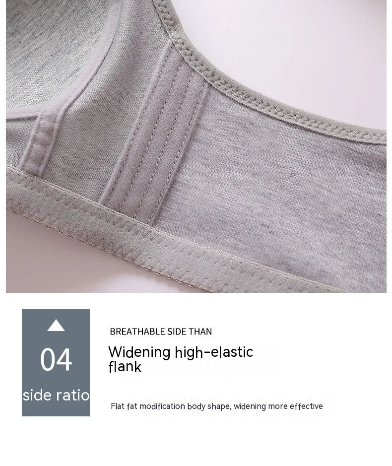 Women Large Size Bustier Underwear Women Thin Non-steel Ring Brassiere Mum Gathering Top Support Bra Mother Comfortable Brassier