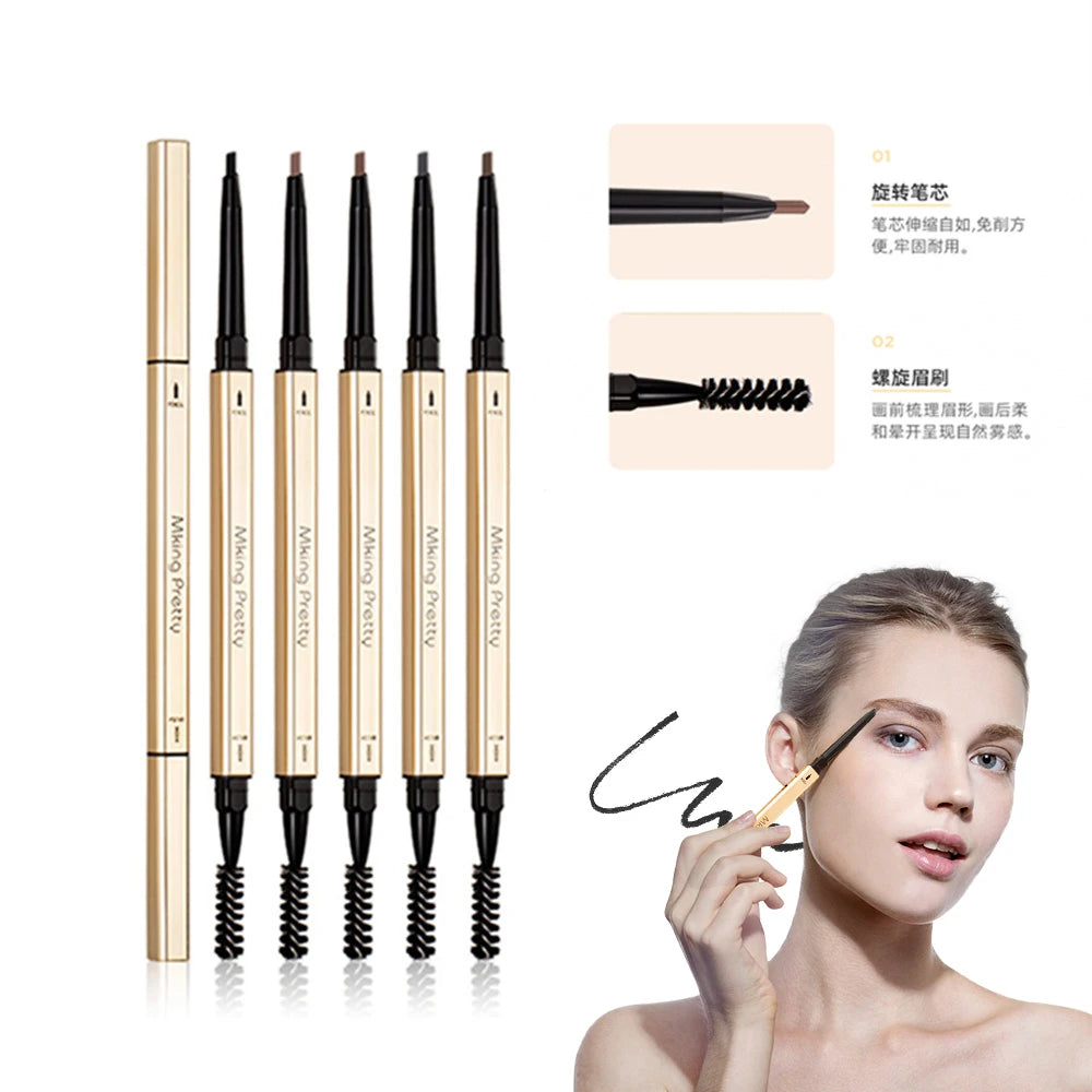 Makeup for Women Waterproof Eyebrow Enhancer Pen with Double Head Pencil and Brush Long Lasting Eye Brow Cosmetics Easy to Wear