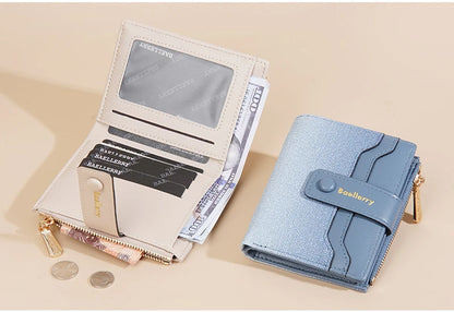 Baellerry High Quality Women Wallets New Simple Short Card Holde Brand Female Purse Photo Holder Coin Pocket Zipper Women Wallet
