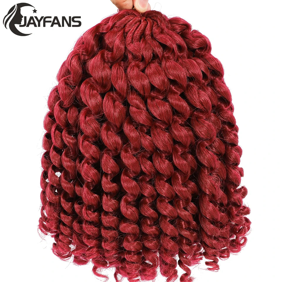 1- 5 Packs 8 inch Jumpy Wand Curl Jamaican Bounce Crochet Hair Natural Black Wand Curls Crochet Hair Short Curly Crochet Braids Badiee Stylez