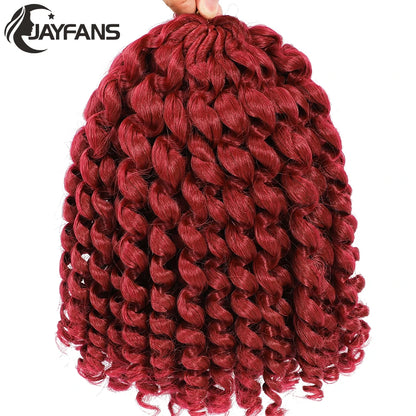 1- 5 Packs 8 inch Jumpy Wand Curl Jamaican Bounce Crochet Hair Natural Black Wand Curls Crochet Hair Short Curly Crochet Braids Badiee Stylez