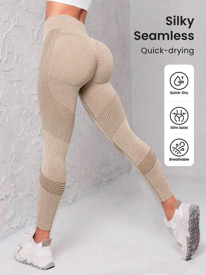 Seamless Wide Waistband Sports Leggings