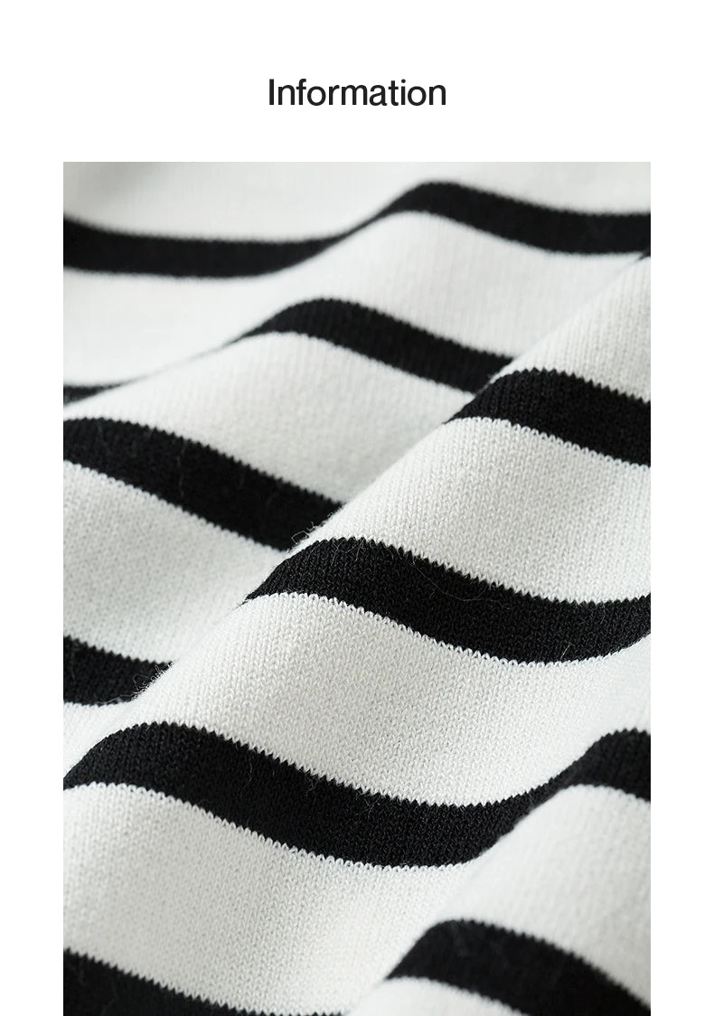 TOYOUTH Women Knitwear 2025 Summer New Short Sleeve Striped Contrast Color Pullover Tops 8523018