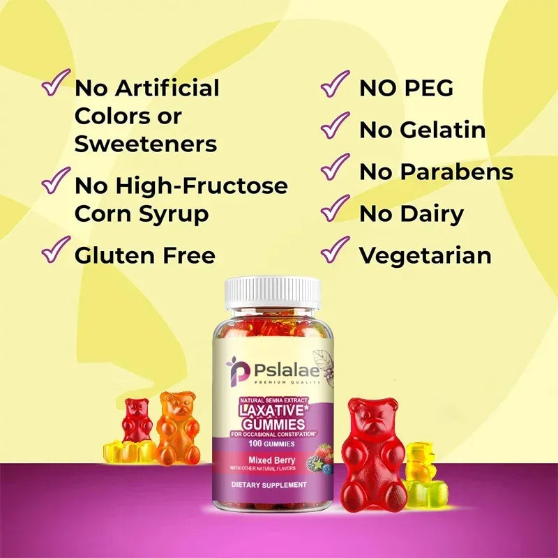 Laxative Gummies - Supports Intestinal Health, Relieves Constipation, Bowel Cleansing and Detoxification, Nutrient Digestion