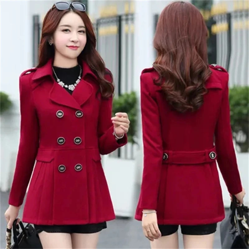 Women's Suit Woolen Coat 2024 Autumn Winter Age Reduction Elegant Ladies Wool Coat Appear Thin Fashion Short Lady Outerwear