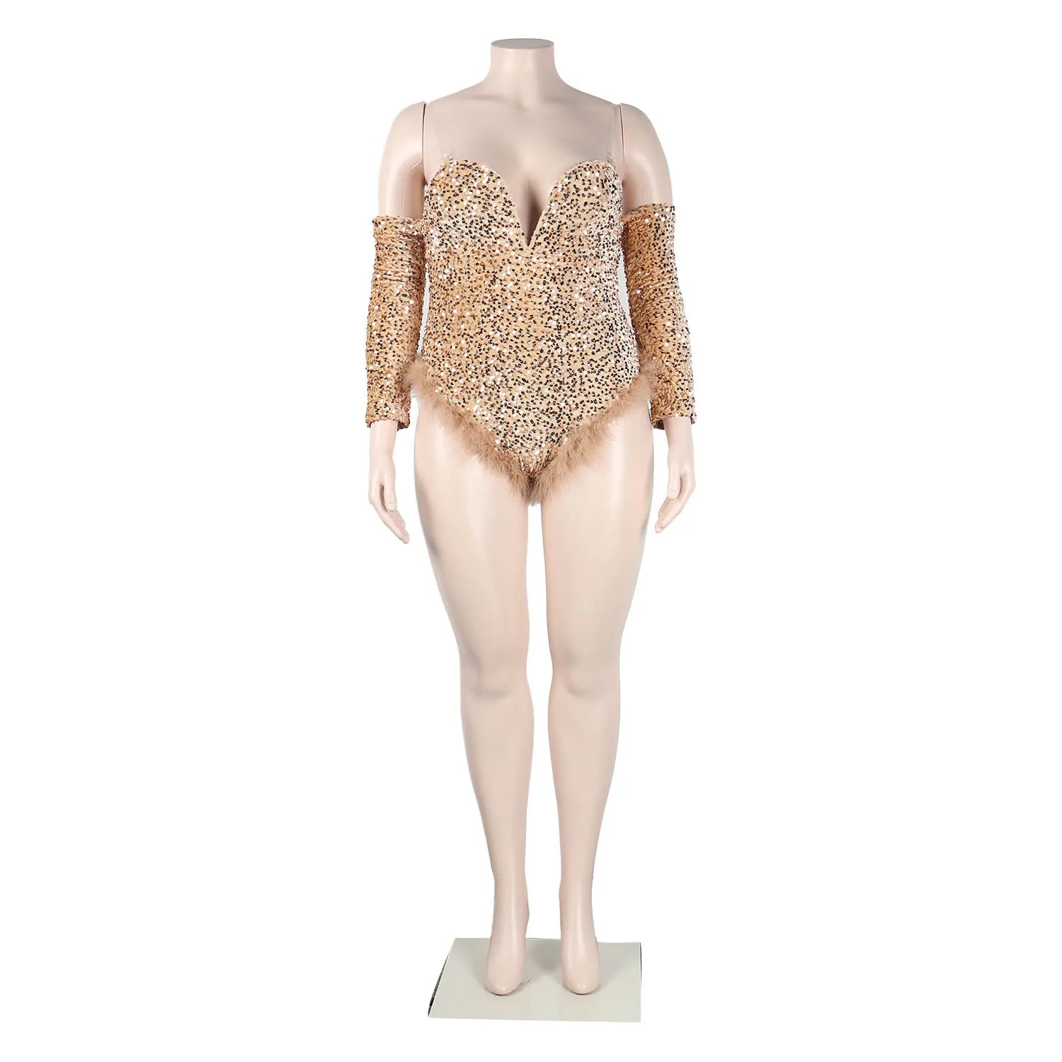 Women's Elegant Sequined Feather Slim Patchwork Bodysuits Spring Summer New Sexy Bodysuits Women Long Sleeve Backless Bodysuits