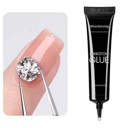 30g Nail Rhinestone Glue for Nails Super Strong Gel Nail Glue for Nail Charm 3D Nails Bling Gel Decoration Gem Nail Art Diamonds 15ml