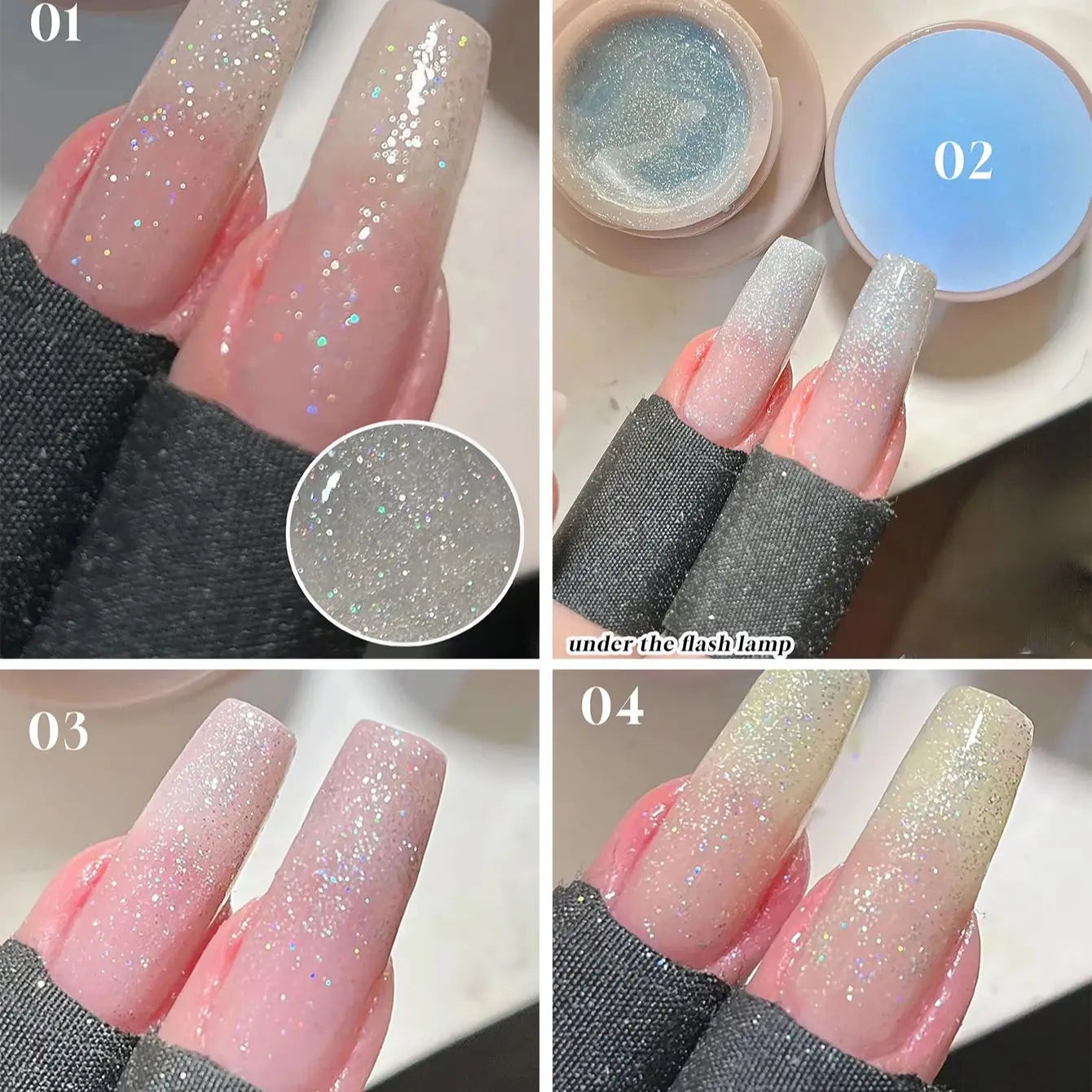 1-3pcs PSK 2025 New Whitening Purple Glass Beads Starry Crystal Nail Art Purple Glass Bead Cat Eye Gel Nail Polish Nail Supplies menghuanxinghe1-4