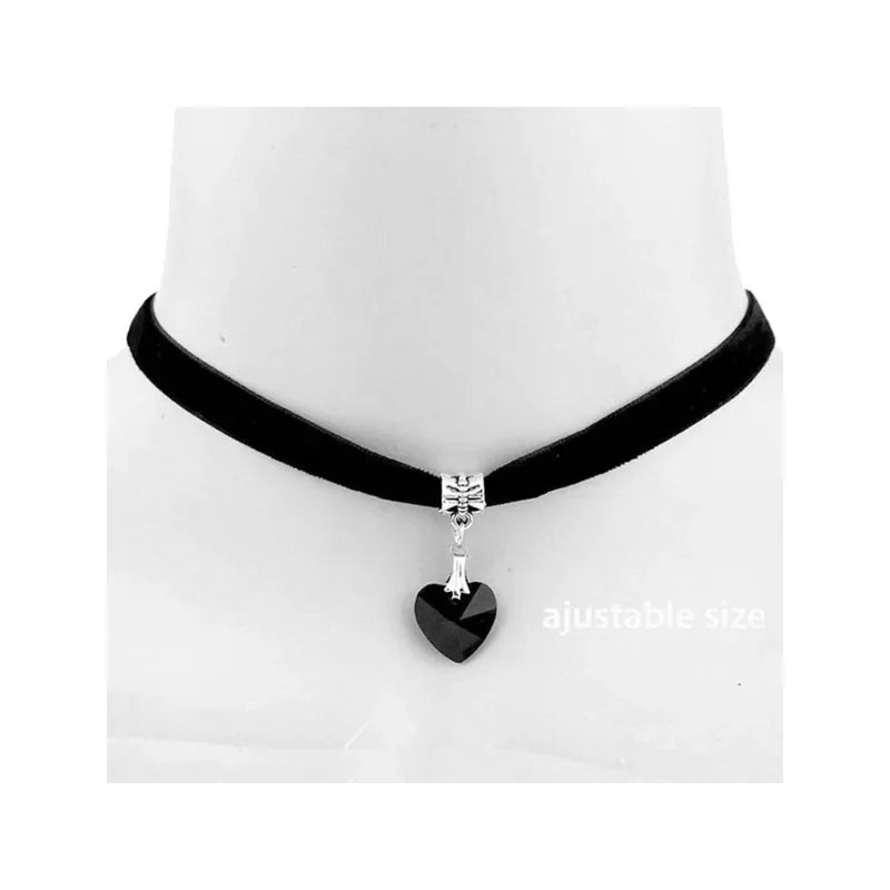 Sexy Trendy Vintage Charm Round Gothic Collar Necklaces Jewelry Gift Gothic Leather Heart Harajuku Women Punk Choker Necklace bjxlSRD01Hh 40cm adjustable