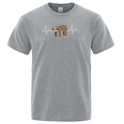 Soft and comfortable printed T-shirt T-shirt casual T-shirt men's clothing Gray