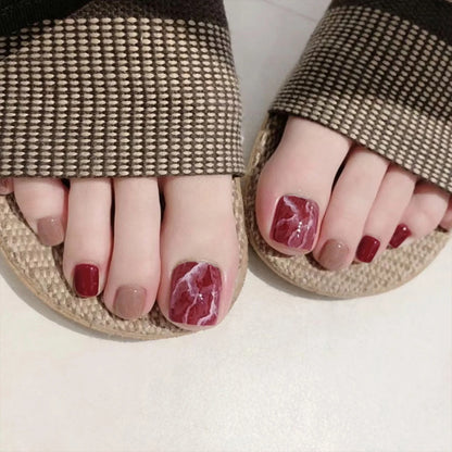 24pcs Black False Toenails Solid Color Glossy Fake Toenails Wearable Full Cover Ins Square Press on Toenail Patch for Girl Women 3 CHINA