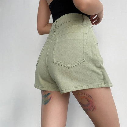 Summer High-waisted Slimming Denim Skirt For Women Versatile Unique Fashionable Exposure-proof Irregular A- line Shorts
