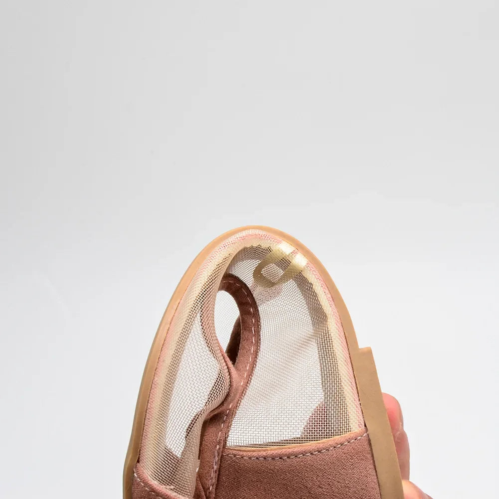 Women's Casual Sandals Pointed Spliced Flat Shoes for Women's Daily Shallow Mouth Fashion Mesh Shoes Single Shoe Women Shoes